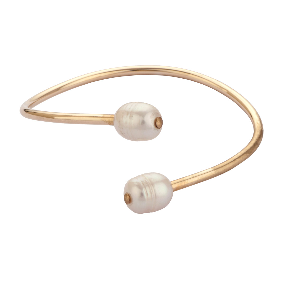 Gold and Pearl Twist Bangle - Ardmore Jewellery