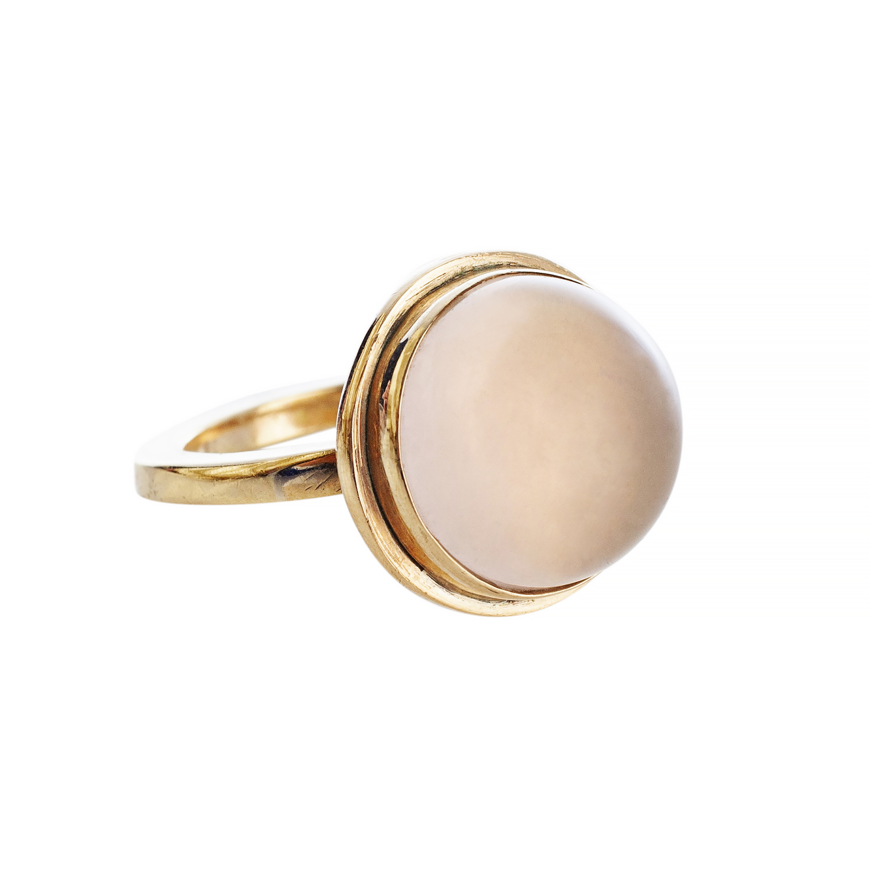 Beautiful Rose Quartz and Gold ring from Ardmore Jewellery. All our pieces are made in Ardmore Co. Waterford in our studio by the sea.