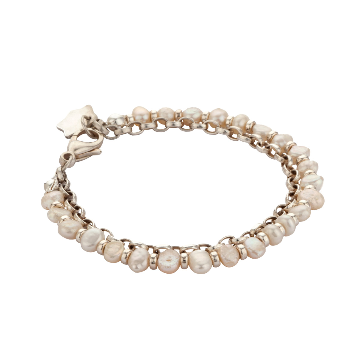 Ripple Silver and Pearl Bracelet - Ardmore Jewellery