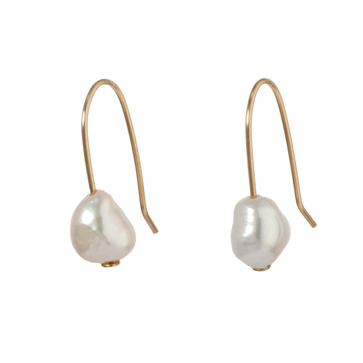 Medium White Pearl and Gold Earrings - Ardmore Jewellery